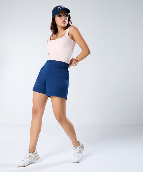 Navy Blue Pleated short